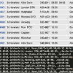 Mit einem Ruby-Skript wurden in diesem Beispiel alle Daten der abgehenden Flüge am 25. April um 9:45 vom Flughafen Schönefeld gescraped und in eine CSV-Datei gespeichert.